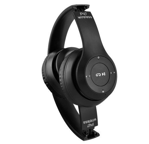 P47 Bluetooth-os akkus  fejhallgató headset MP3 lejátszó - fekete