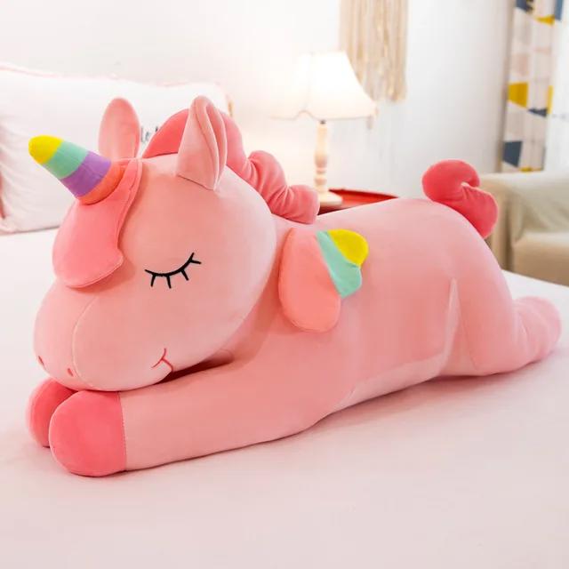 Nagy méretű plüss unikornis - pihe-puha rózsaszín egyszarvú - 60 cm