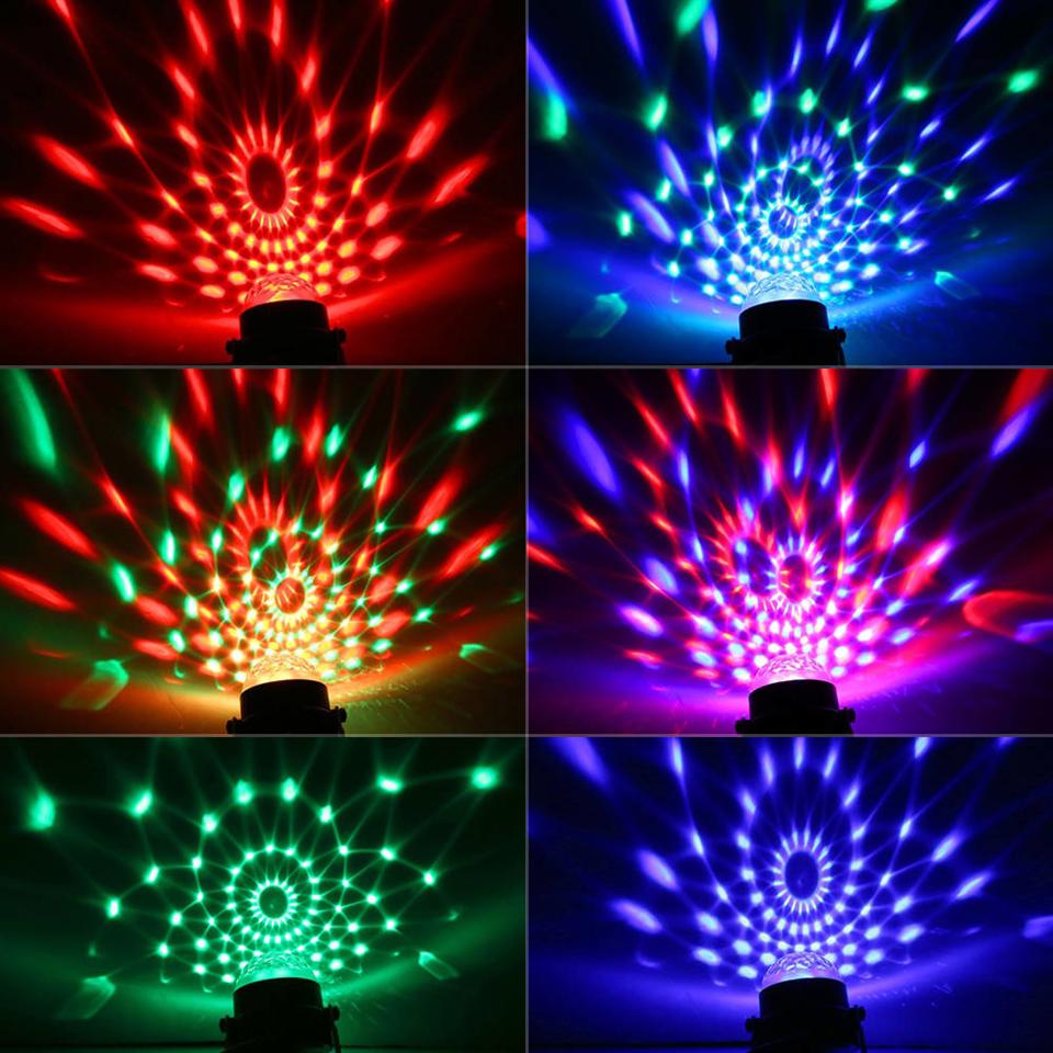 Színes mini LED diszkólámpa távirányítóval