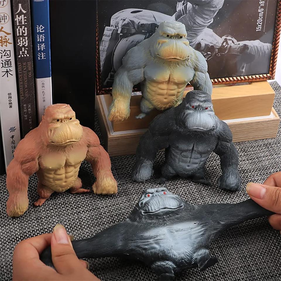 Gorilla formájú, nyomkodható, stressz csökkentő játék gumiból