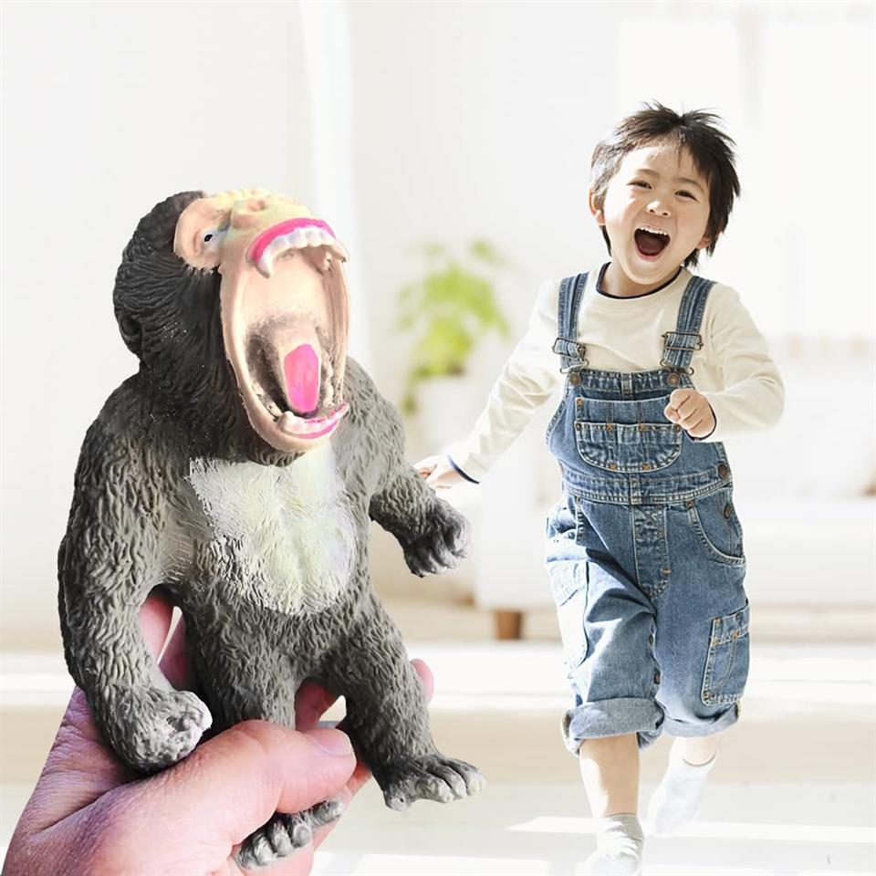 Gorilla formájú, nyomkodható, stressz csökkentő játék gumiból