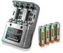 Univerzális elemtöltő + 4 db tölthető 2100mAh ceruza akku